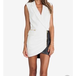 Self-Portrait Women's White Tuxedo Wrap Dress